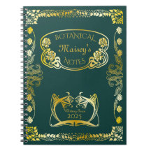 Art nouveau Bok Cover Botaniska motifs Guld Grönt