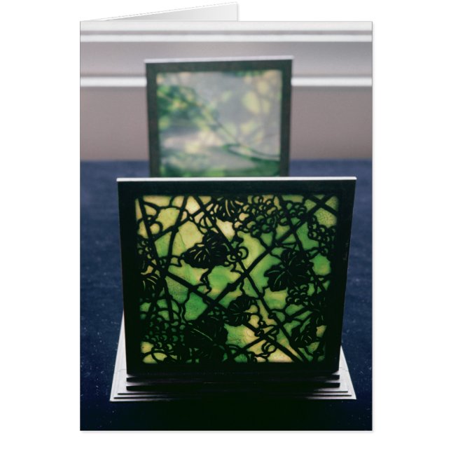 Art nouveau bokends, Tiffany Studios, 1894 Hälsningskort (Framsidan)