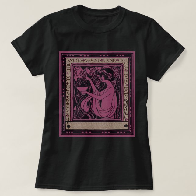Art nouveau bokplattan Bokar ska tänka på Tee Shirt (Design framsida)