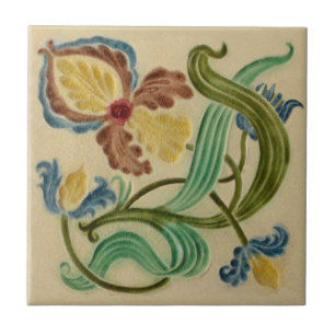 Art nouveau Boote Iris c1900 Repro Late Victorian Kakelplatta
