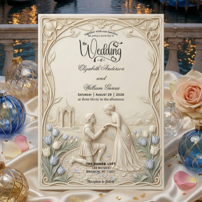 Art Nouveau Botanical Vine Proposal Wedding   Inbjudningar (Skapare uppladdad)