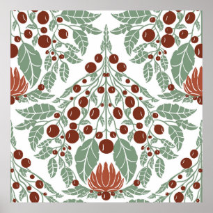 Art nouveau Botanical-Vintage Blommigt Scallop Poster