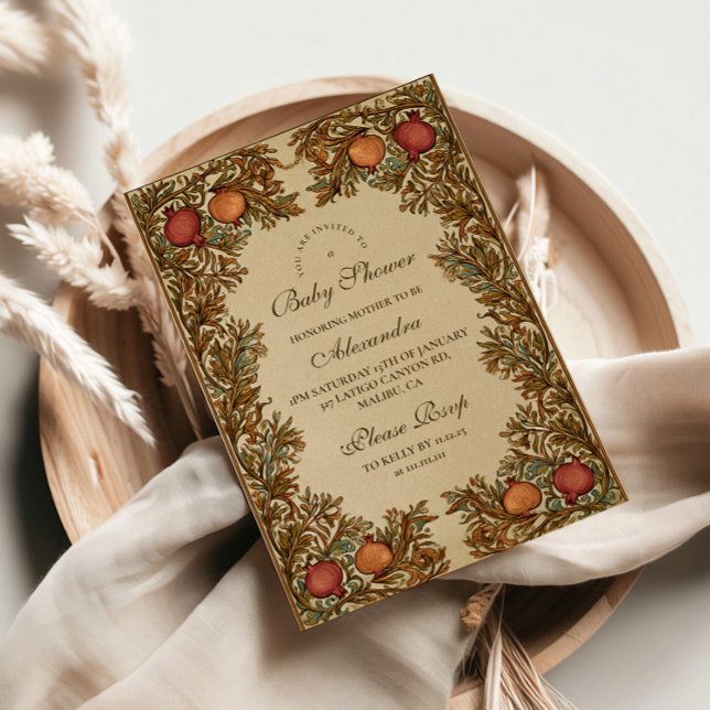 Art nouveau botaniska babyskor inbjudningar (Skapare uppladdad)