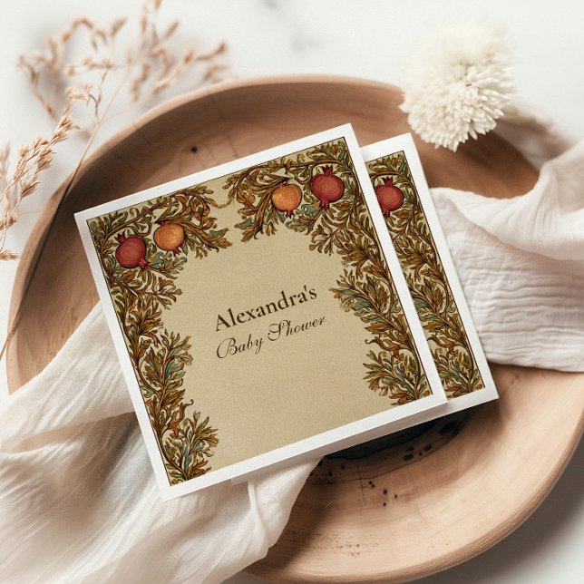 Art nouveau botaniska babyskor pappersservett (Skapare uppladdad)