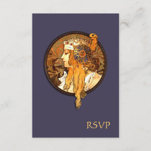 Art nouveau Bride Bröllop OSA Card Kort
