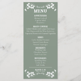Art nouveau Bröllop Flat Menu Meny