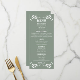 Art nouveau Bröllop Flat Menu Meny