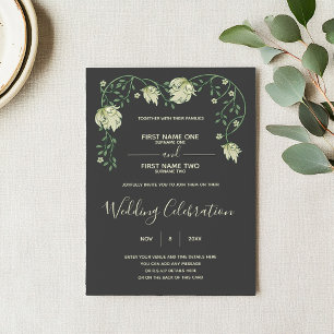 Art nouveau bröllop inbjudan