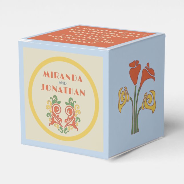 Art nouveau Bröllop Presentaskar (Framsidan Sidan)