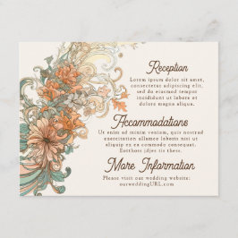 Art Nouveau Bröllopsinbjudan Tilläggskort