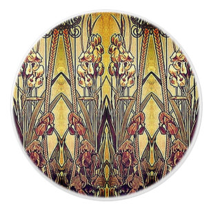 Art nouveau brons den keramiska knoppen för den knopp
