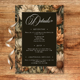 Art nouveau Brown William Morris Blommigt Bröllop Tilläggskort