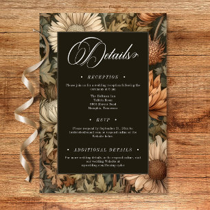 Art nouveau Brown William Morris Blommigt Bröllop Tilläggskort