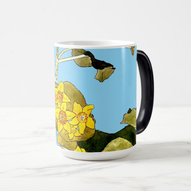Art nouveau Buttercups Magisk Mugg (Framsida höger)
