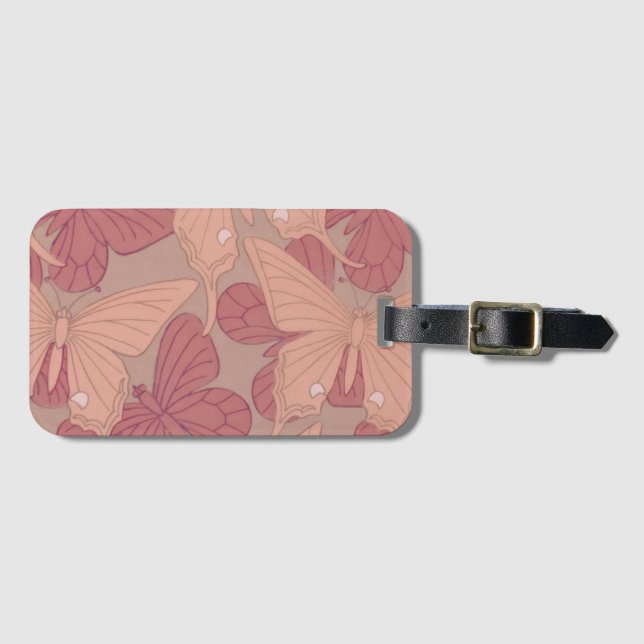 Art nouveau Butterfly Bagagebricka (Framsida horisontal)