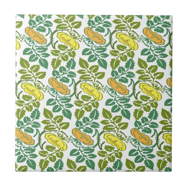 Art nouveau Butterskopdamm blommigt tapet Kakelplatta (Framsidan)