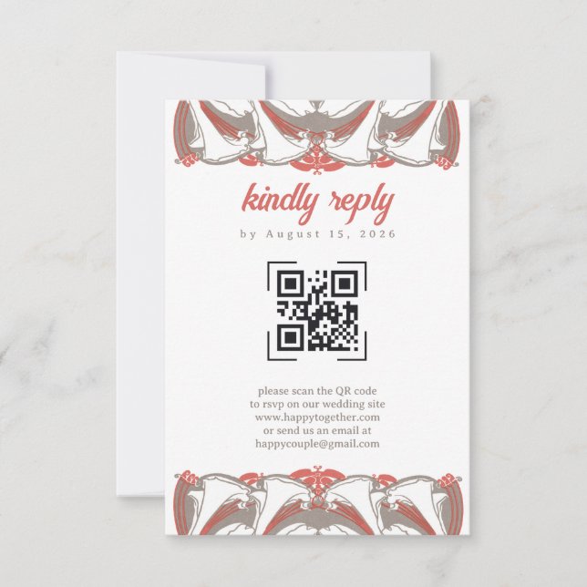 Art nouveau Calla Lily Elegance QR Code OSA (Framsida)
