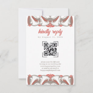 Art nouveau Calla Lily Elegance QR Code OSA Kort