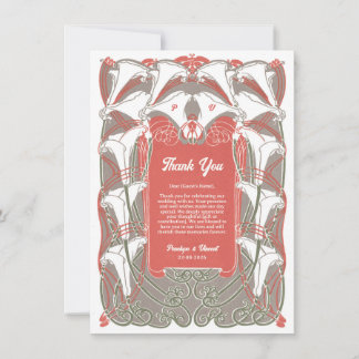 Art nouveau Calla Lily Elegance Tack Kort