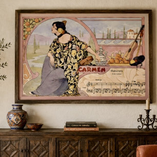 Art Nouveau Carmen Habanera Tryck – Vintage Opera