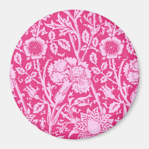 Art nouveau Carnation Damask, Fuchsia Rosa Magnet