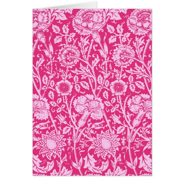 Art nouveau Carnation Damask, Fuchsia Rosa OBS Kort (Framsidan)