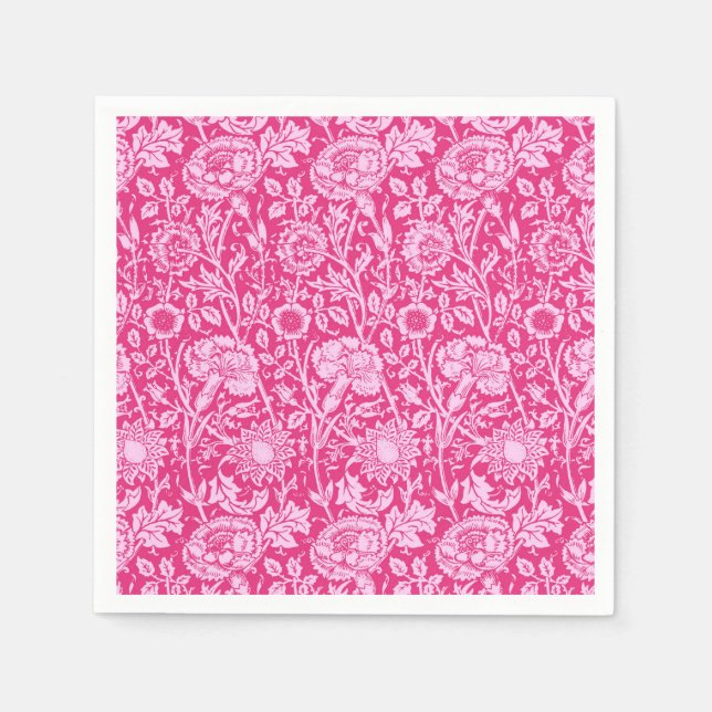 Art nouveau Carnation Damask, Fuchsia Rosa Pappersservett (Framsidan)