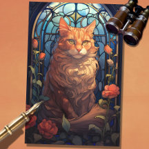Art nouveau Cat 2 Decoupage Papper