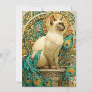 Art nouveau Cat Julkort