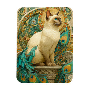 Art nouveau Cat Magnet