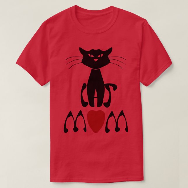 Art nouveau Cat Mamma T Shirt (Design framsida)