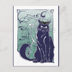 art nouveau Cat-vykort Vykort
