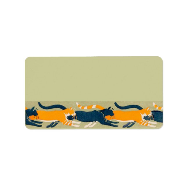 Art nouveau Cats Adressetikett (Framsidan)