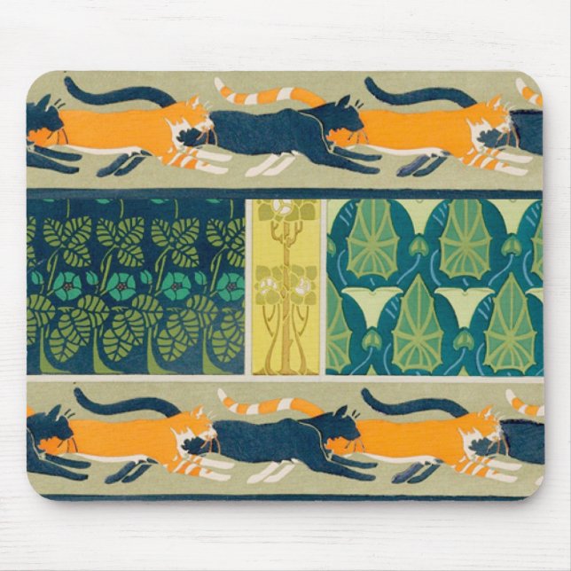 Art nouveau Cats and Flowers Musmatta (Framsidan)