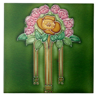 Art Nouveau Ceramic Fireplace Wall tile Kakelplatta
