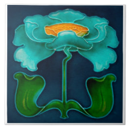 Art Nouveau Ceramic Fireplace Wall tile Kakelplatta