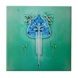 Art Nouveau Ceramic Fireplace Wall tile Kakelplatta