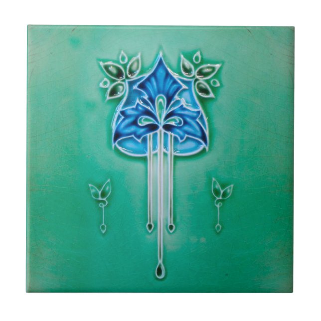 Art Nouveau Ceramic Fireplace Wall tile Kakelplatta (Framsidan)