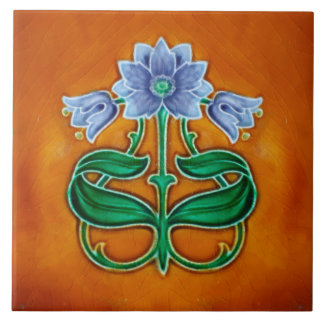 Art Nouveau ceramic fireplace wall tile Kakelplatta