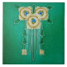 Art Nouveau Ceramic Fireplace Wall tile Kakelplatta