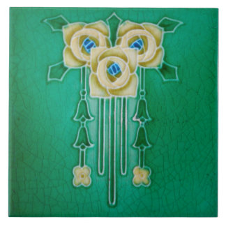 Art Nouveau Ceramic Fireplace Wall tile Kakelplatta