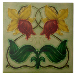 Art Nouveau ceramic fireplace wall tile Kakelplatta