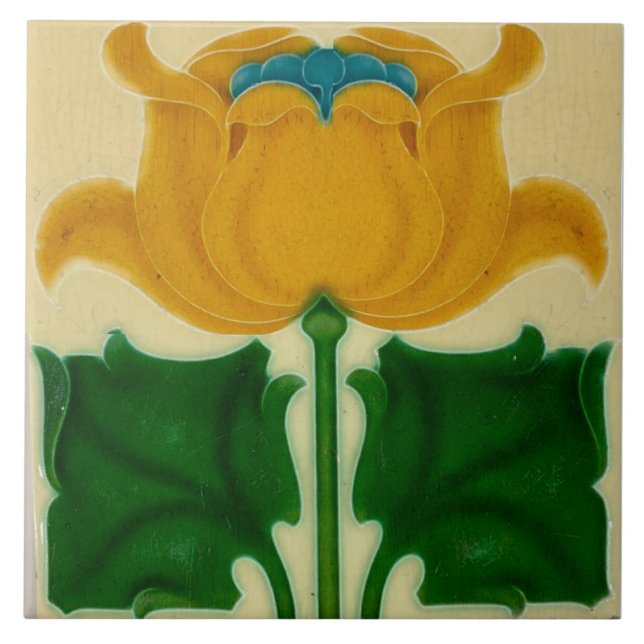 Art nouveau ceramic tile kakelplatta (Framsidan)