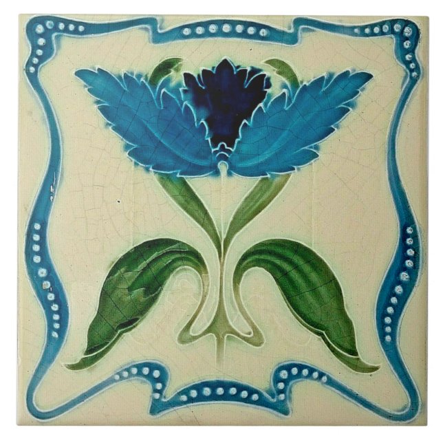 Art nouveau ceramic tile kakelplatta (Framsidan)