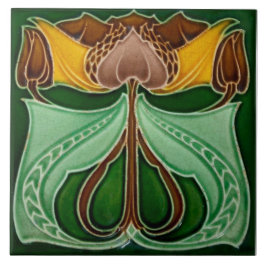 Art Nouveau ceramic tile Kakelplatta