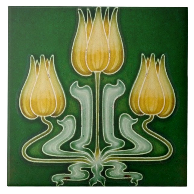 Art nouveau ceramic tile kakelplatta (Framsidan)