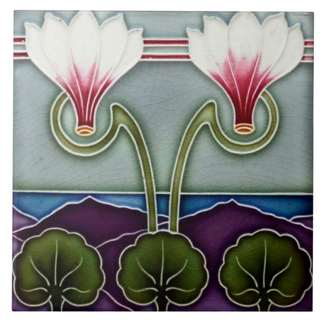 Art nouveau ceramic tile kakelplatta (Framsidan)