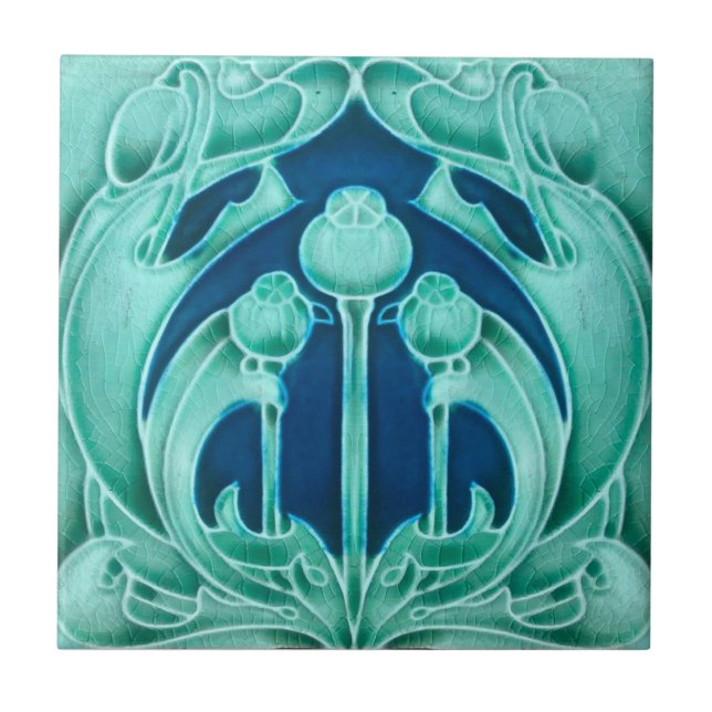 Art Nouveau ceramic tile Kakelplatta (Framsidan)