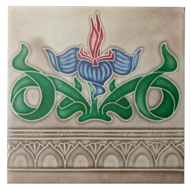 Art Nouveau ceramic tile Kakelplatta (Framsidan)