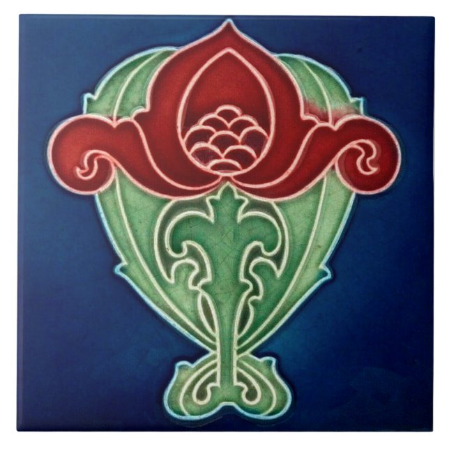 Art Nouveau ceramic tile Kakelplatta (Framsidan)